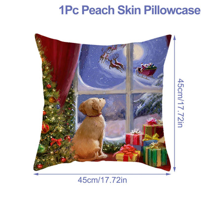 Housse de coussin de noël, père noël, décor de joyeux noël pour la maison, ornements de noël 2025, cadeaux de noël, nouvel an 2026