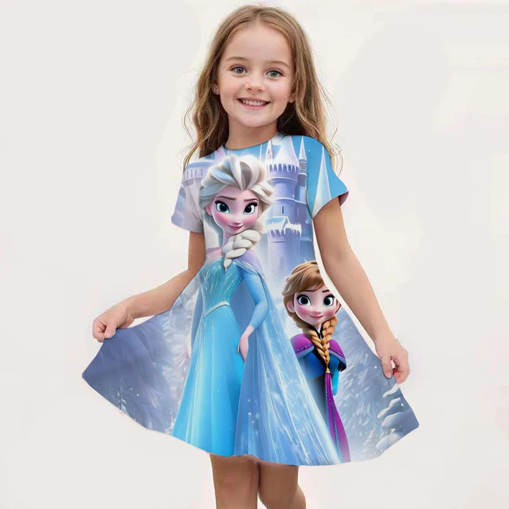 Déguisement Elsa pour Fille, Fête d'Anniversaire, Robe de Princesse Bleue à Manches Longues, Vêtement de Carnaval pour Enfants