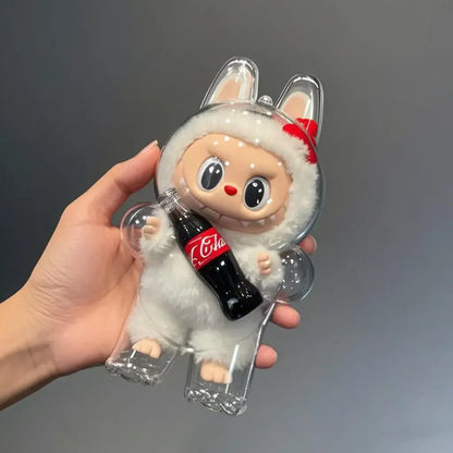 LABUBU Doll Transparent Protective Case Portable Dust Cover Backpack Hanging Decoration Labubus Accessories For LABUBU V1 V2 V3