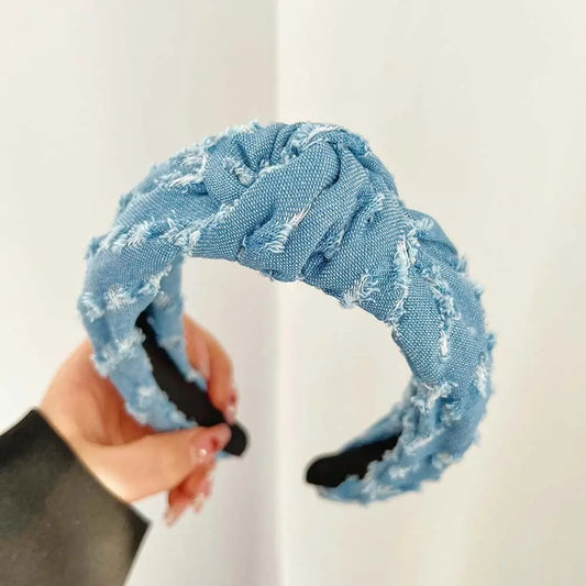Bandeau en jean, bandeau de cowboy, serre-tête de cowboy, accessoires pour cheveux, bandeau noué en jean de style coréen pour fête