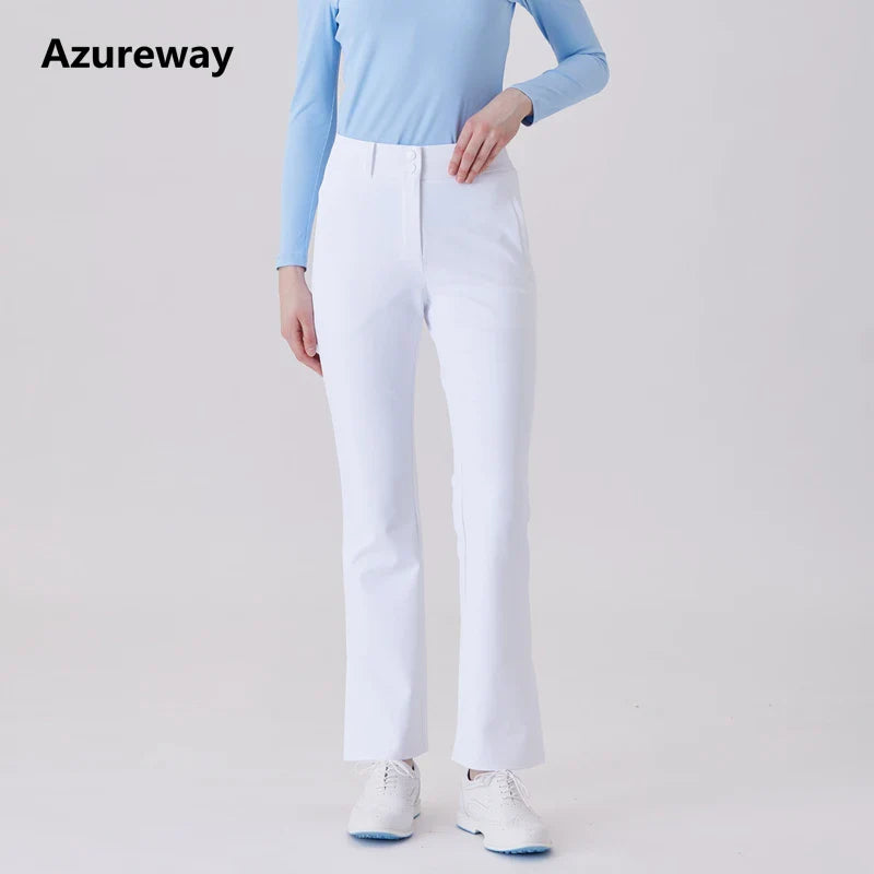 AW Golf Women's Simple Polo Shirt Long-sleeved T-shirt Quick-drying Breathable Sports Jersey Spring Autumn Golf Clothing Suit