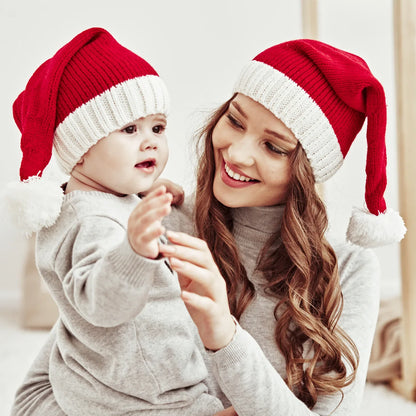 Bonnet de Père Noël à pompons pour enfants et adultes, mignon, doux, fête du Nouvel An, cadeau pour enfants, décoration de Noël, Noel, 2024