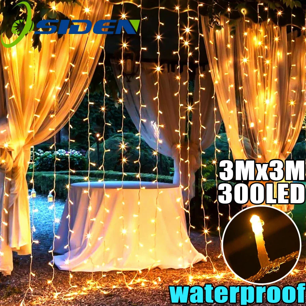 220V LED Curtain Light, Holiday Curtain String Light, Indoor and Outdoor, Christmas Decoration, Fairy Lights