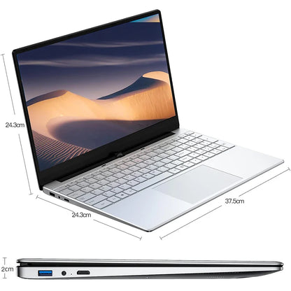 Xiaman Ordinateur portable 15,6" Intel Pentium 7505 Windows 11 Dual Core PC portable portable pour gamer avec déverrouillage par empreinte digitale