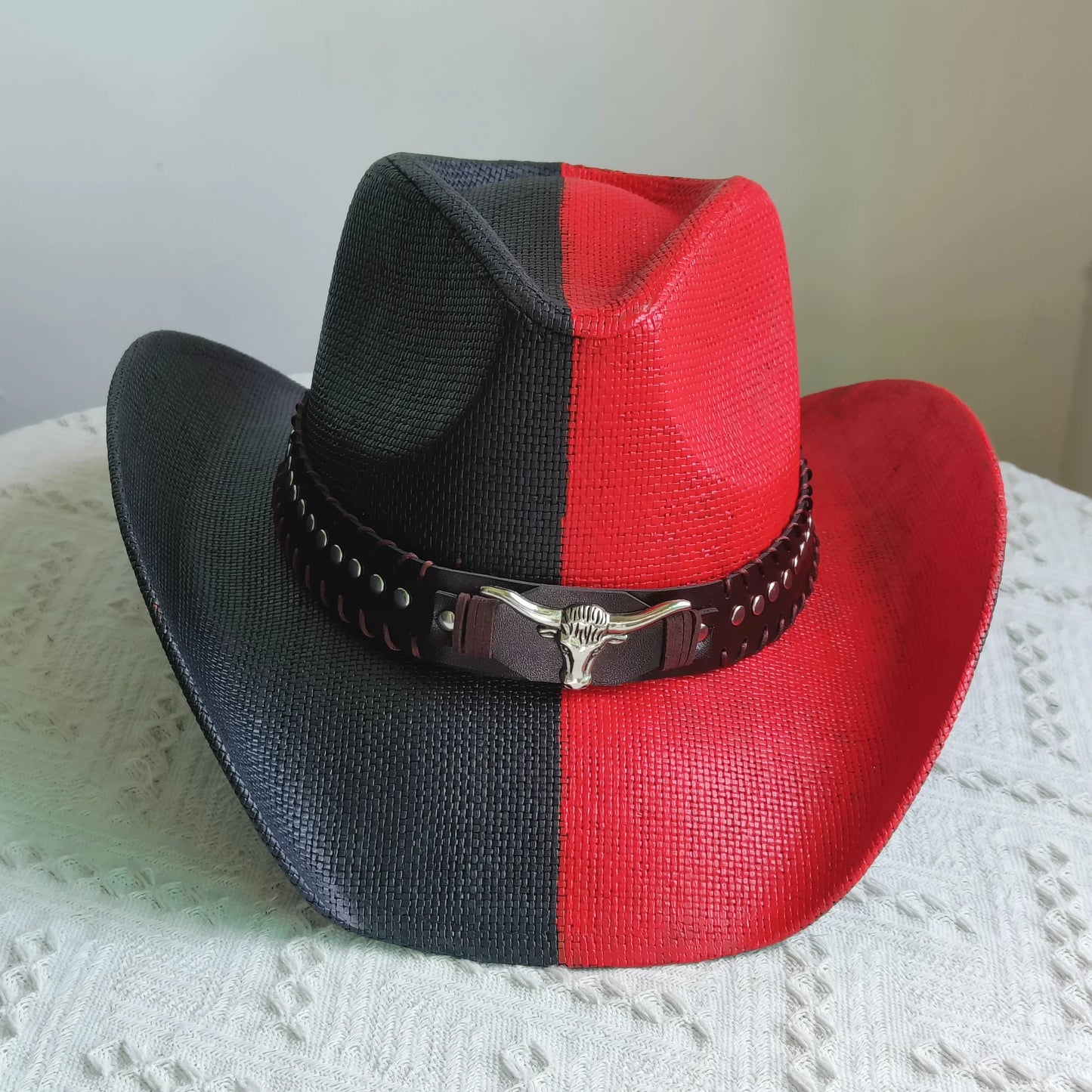 Hand-painted Western Cowboy hat Bronze green hat for men women Large Brim stiff straw hat summer sombrero vaquero hombreковбойс