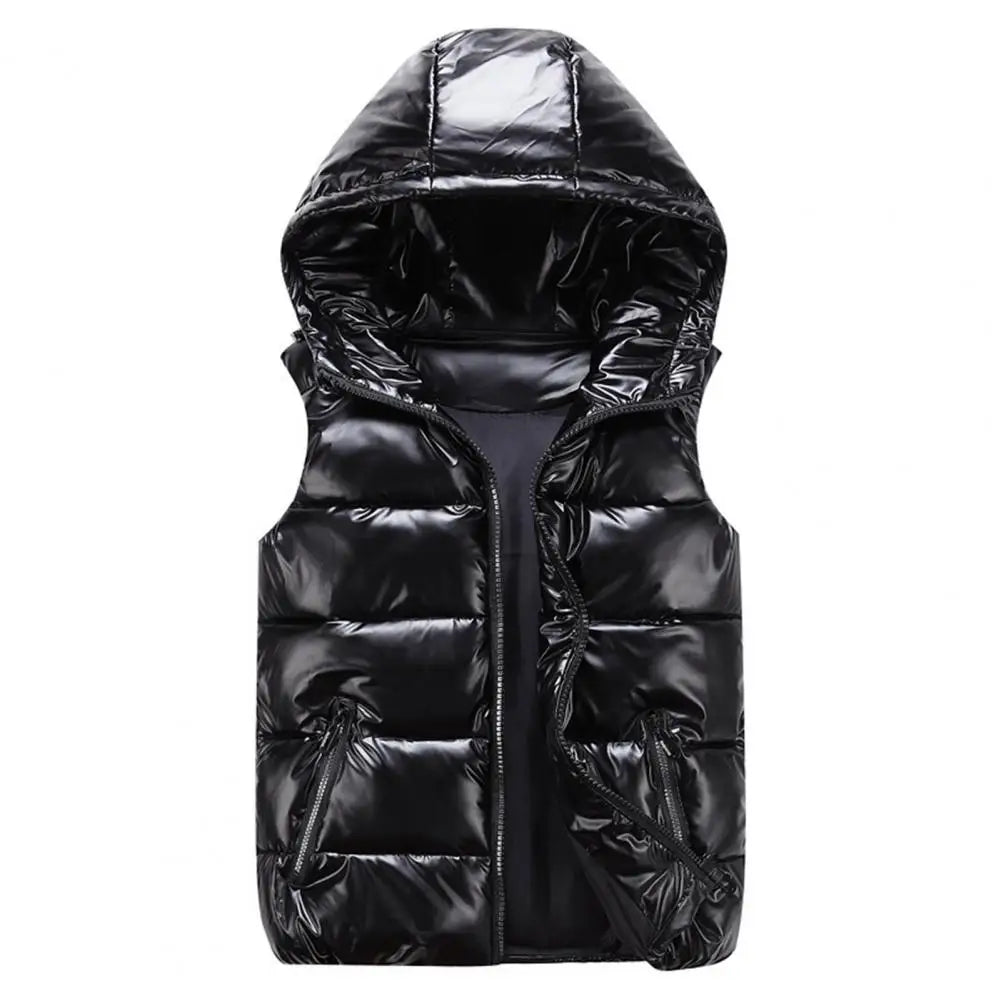 Warm Winter Vest for Women, Bright Color Pockets, Cotton Padded Vest, Quilted Inner Layer, Bright Color Vest for Women, Streetwear