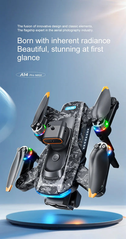 Xiaomi A14 pro Max Drone 8k HD double caméra GPS sans brosse flux optique évitement d'obstacles 4.5 pouces grand écran Uav Rc 20000m nouveau