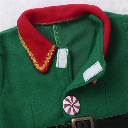 Déguisements d'elfes de Noël pour femmes, robe d'elfe verte et rouge à manches longues pour filles, déguisement de Noël pour enfants