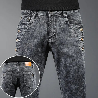 New Arrival 2024 Spring and Autumn Harajuku Italian Jeans Luxury Korean Brand Clothing Men Designer Slim Casual Jeans for Men