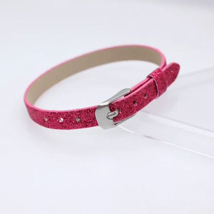 Bracelet à paillettes scintillantes, 8mm de largeur, 21cm de longueur, breloques coulissantes, lettres de l'alphabet, bijoux à bricoler soi-même, cadeau pour femmes et enfants
