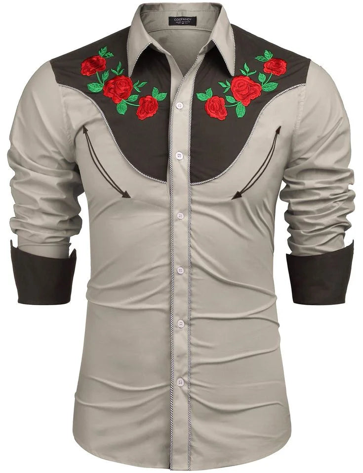 Chemise en jean Western pour homme Chemise à manches longues confortable et douce Vêtements pour homme Chemise en jean pour usage quotidien Modèle boutonné tendance