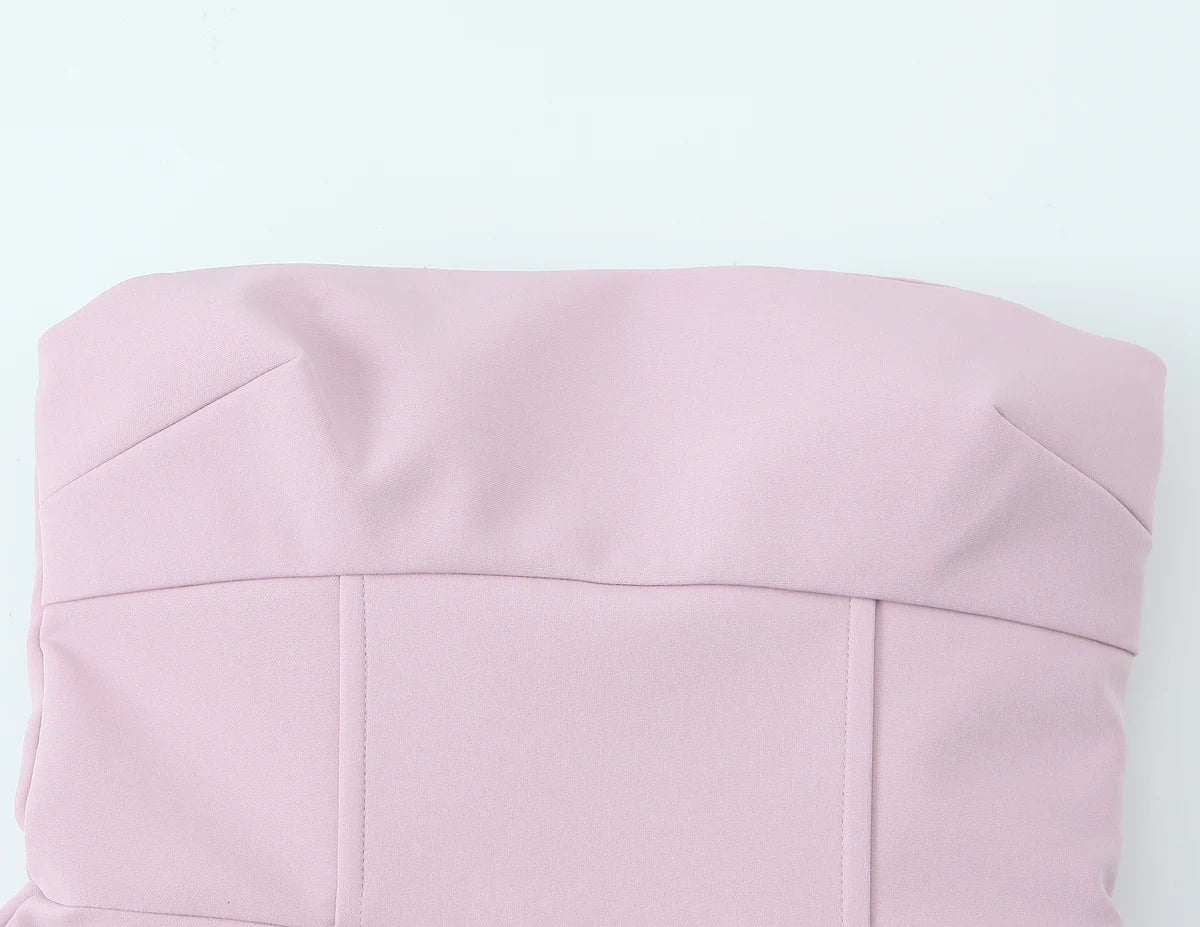 KONDALA Sexy Chic rose femmes robe sans bretelles nœud a-ligne Mini robe nouvelle mode 2025 automne Hotsweet robe de soirée