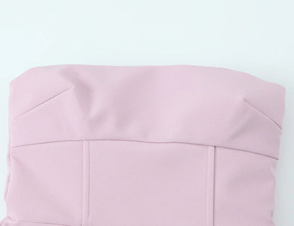 KONDALA Sexy Chic rose femmes robe sans bretelles nœud a-ligne Mini robe nouvelle mode 2025 automne Hotsweet robe de soirée