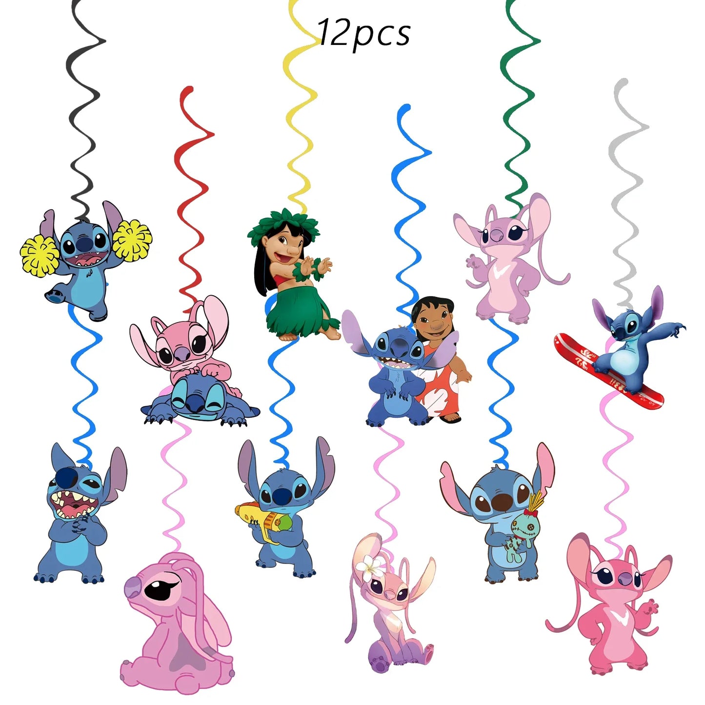 Stitch Party Supplies, Birthday Banner,  Hanging Swirls For Stitch Party Decorations，Stitch birthday party decorations