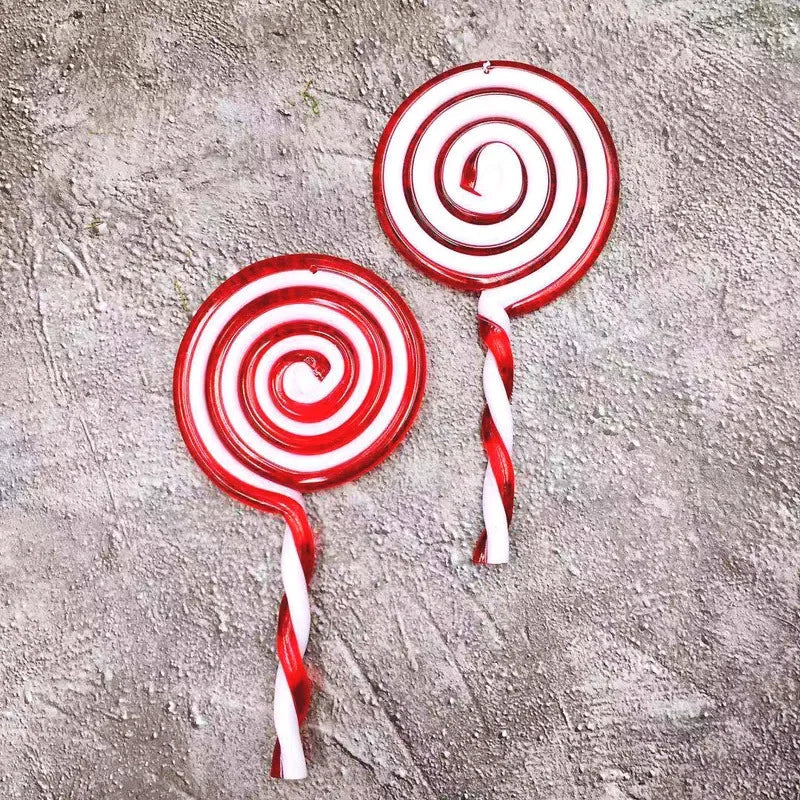Cannes à bonbons de Noël en acrylique, pendentif béquille torsadé pour arbre de Noël, décorations de Noël pour le Nouvel An, ornements, cadeaux