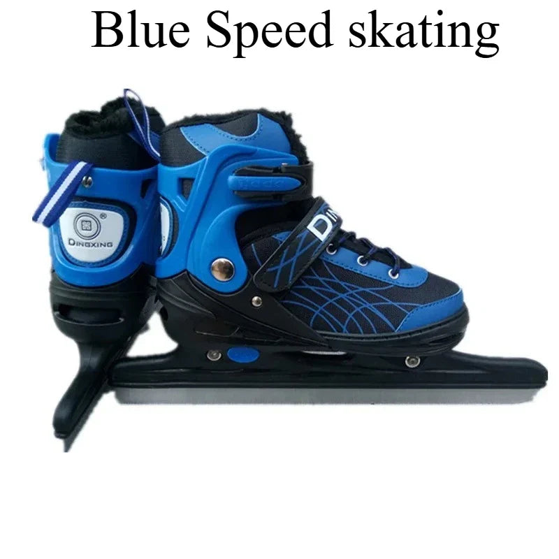 Chaussures de patins à glace extensibles, chaussures de hockey sur glace réglables, chaussures de patinage de vitesse épaisses et chaudes pour filles, garçons, femmes et hommes