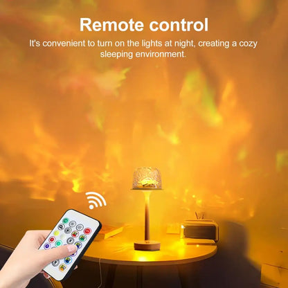 LED Night Light with Remote Control Dimmable Rechargeable LED Lamp 16 Colors Water Ripple Ambient Night Light Bedside Lamp