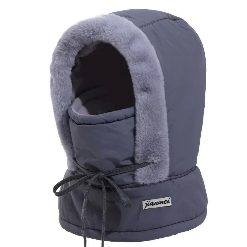Cagoule thermique pour temps froid, écharpe d'hiver, capuche coupe-vent, chapeau en peluche, chauffe-cou, masque facial de Ski pour les activités de plein air