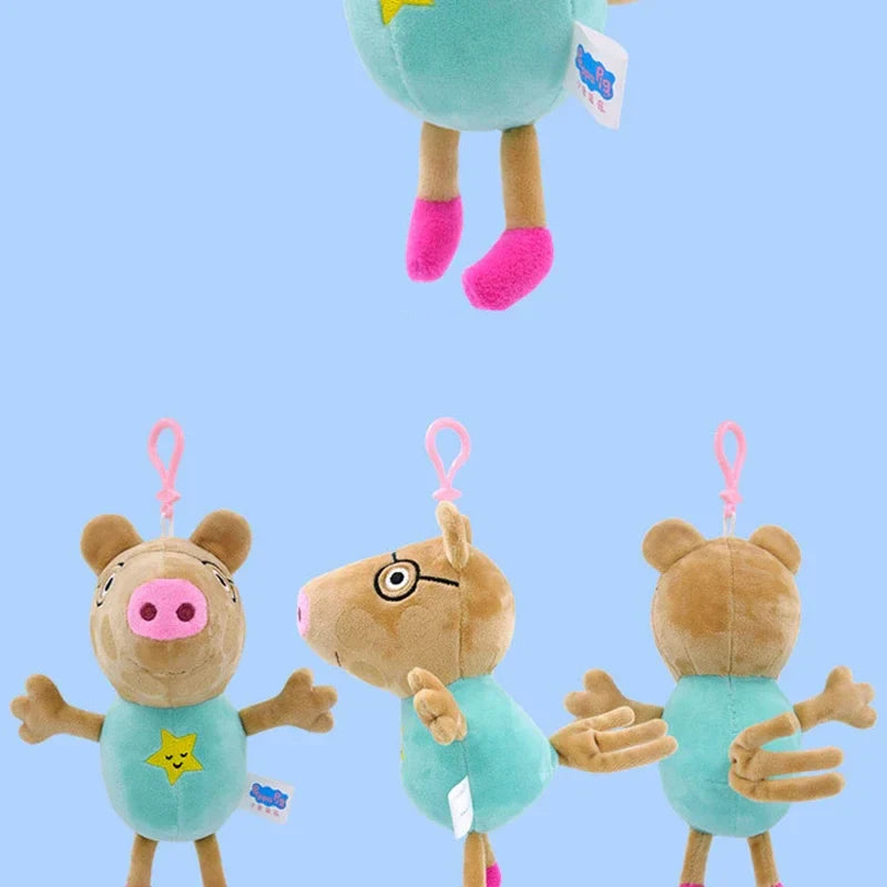 19CM Genuine Peppa Pig George Stuffed Plush Toys High Quality Keyring Hot Cartoon Animal Doll Pendant Children's Birthday Gifts