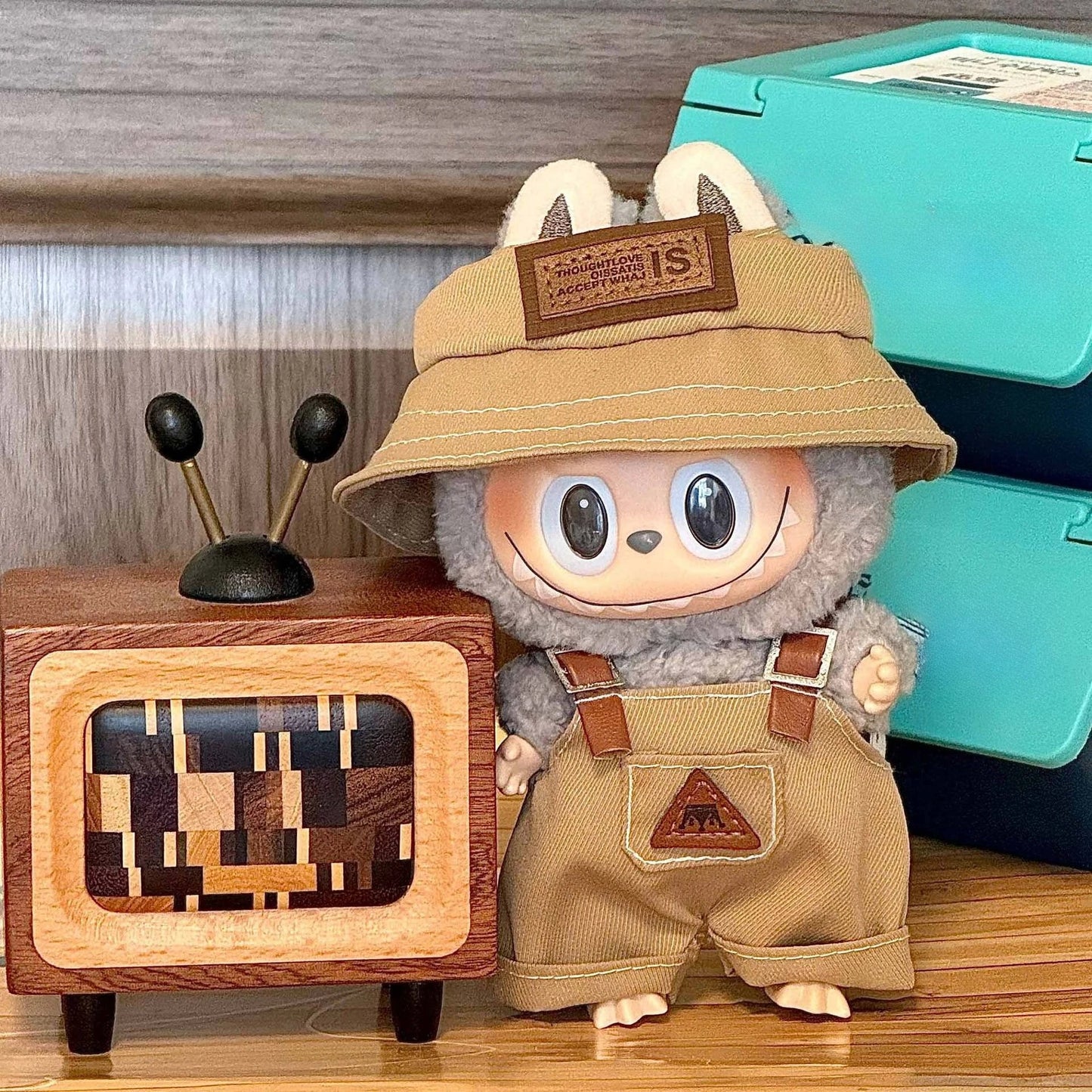 Cute Cowboy Clothes for Labubu Fashion Overalls Set Clothing Hats for Labubu V1 V2 V3 Cartoon Clothes Outfit Dolls Accessories