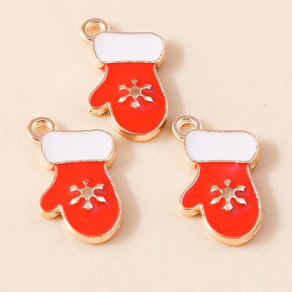 Leslie-Breloques de Noël en émail, arbre flocon de neige, chaussette, cerf, bonhomme de neige, bijoux de bricolage, cadeaux de Noël et du Nouvel An, 10 pièces