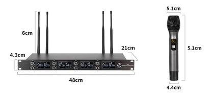 550-587mhz K-25R 8 channels outdoor uhf  karaoke singing performance sound system wireless microphone system professional