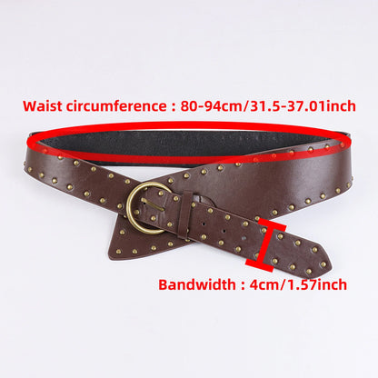 Y2K – ceinture en cuir Corset de Cowgirl occidentale rétro, Punk gothique, Rivet large, cintré à la taille, ceinture Corset sauvage pour femmes