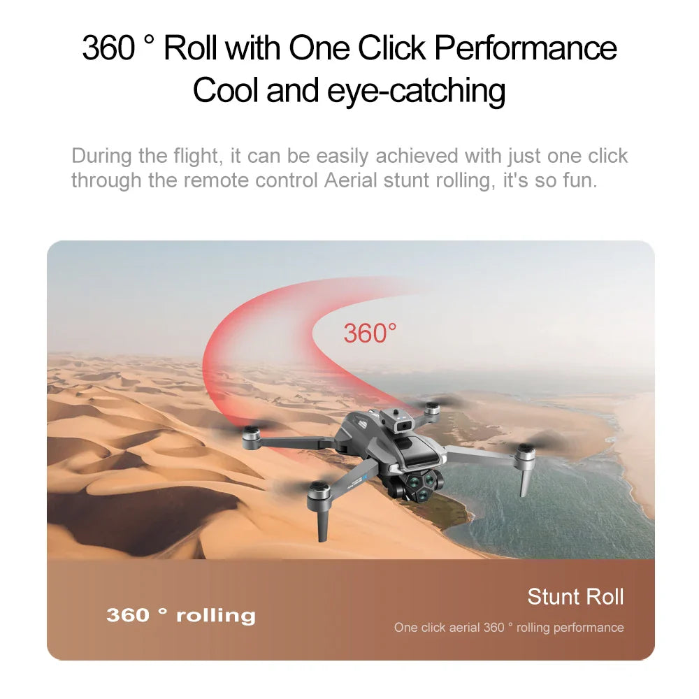 Drone professionnel 4K, double caméra, moteur sans balais, pour éviter les obstacles, hélicoptère RC, quadrirotor pliable
