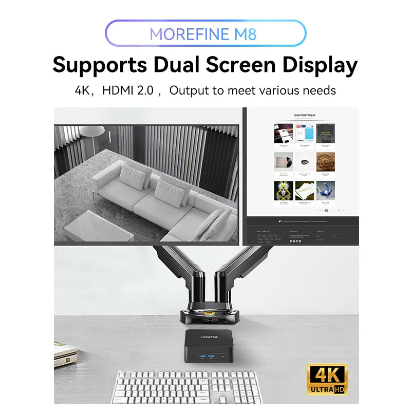 MOREFINE M8 Mini PC Intel 5205U Windows11Pro(Up to 1.9GHz)Laptop  Desktop Computers 16G RAM 512G SSD Support 4K@60 WiFi 5/BT 5.1