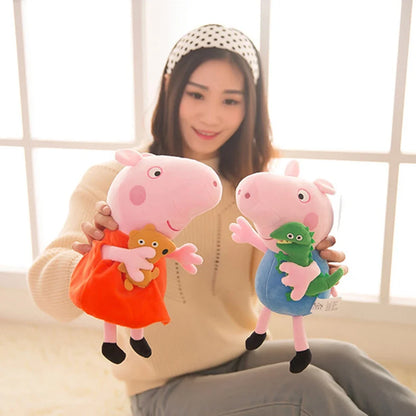 Jouets Peppa Pig 30CM Kawaii Cochonnet George Cochonnet Papa Cochonnet Maman Dessins Animés Poupées Décoration Chambre d'Enfants Coussins Oreillers Cadeaux