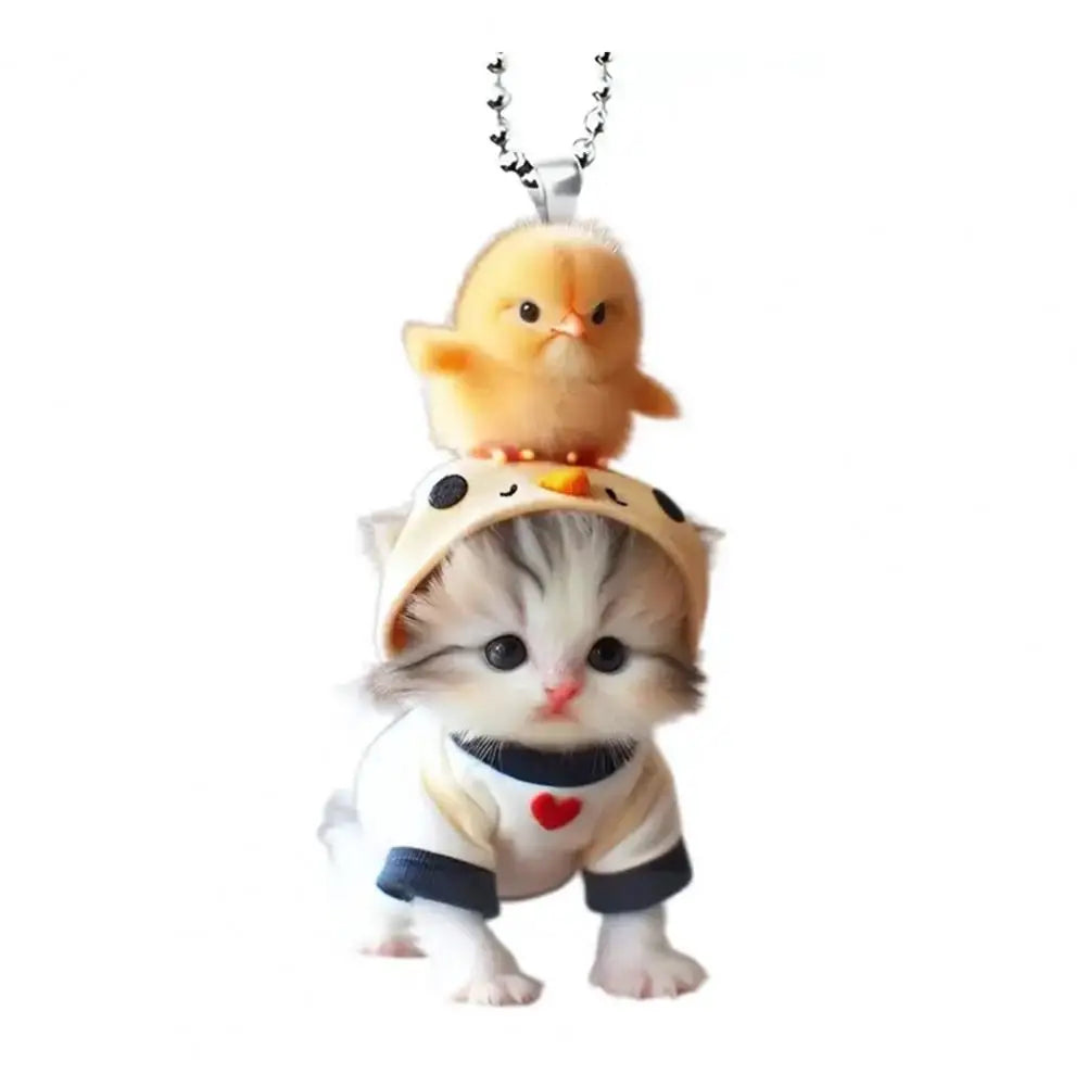 Acrylic Cat Charm for Car Realistic Cat Pendant Car Ornament Hanging Decor for Car Lovers Acrylic Charm Party Festival Gift