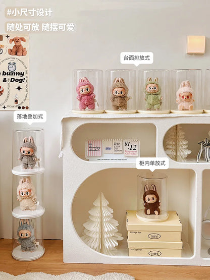 Labubu Pendant Display Box Rotating Transparent Labubu Doll  Storage Blind Box Storage Display Dustproof And Moisture-Proof