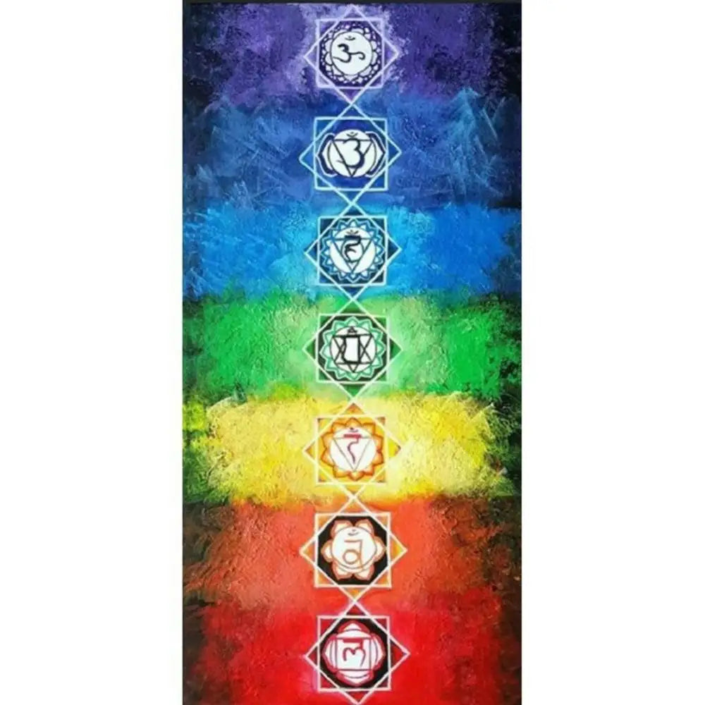 Rainbow 7 Chakra Bohemia Blanket Tapestry Summer Beach Towel Yoga Mat Pad Yoga Mats Summer Beach Towel Yoga Dance Mat Sports Mat