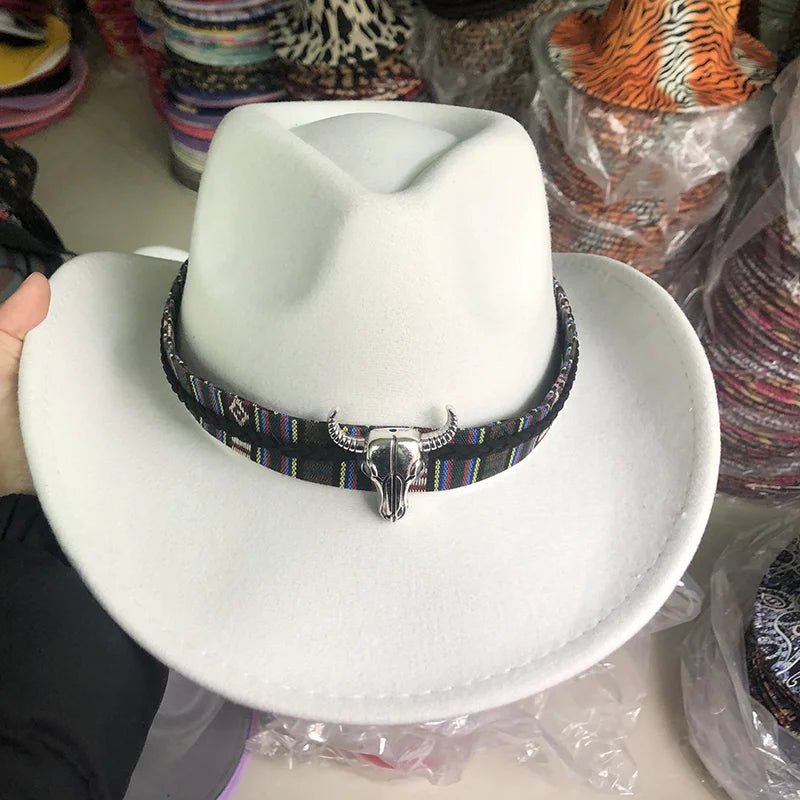 Chapeau de cowboy divers accessoires chapeau de cowboy monochrome en feutre chapeau d'extérieur homme et femme chapeau de cavalier chapeau femme