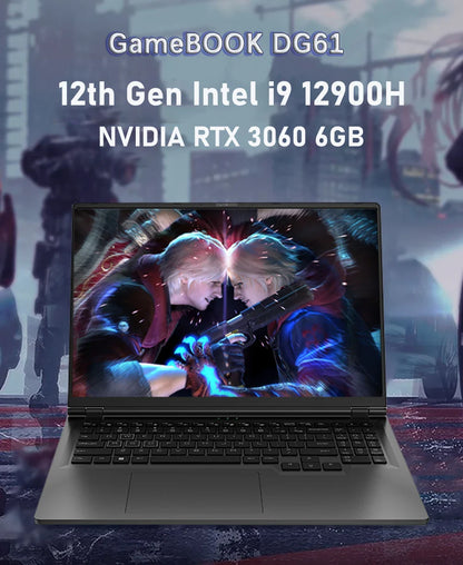 New 12th Gaming Laptop 16.1 Inch Intel i9-12900H NVIDIA RTX 3060 6G Windows11 2.5K IPS Screen 144Hz RGB Keyboard WIFI 6 BT5.2