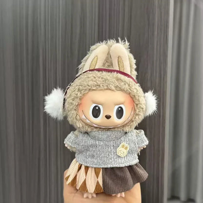 Labubu Doll Clothes Enamel Labu Cloth 17cm Doll Cute Dress-up Climbing Clothes Skirt Plush Toy Clothes