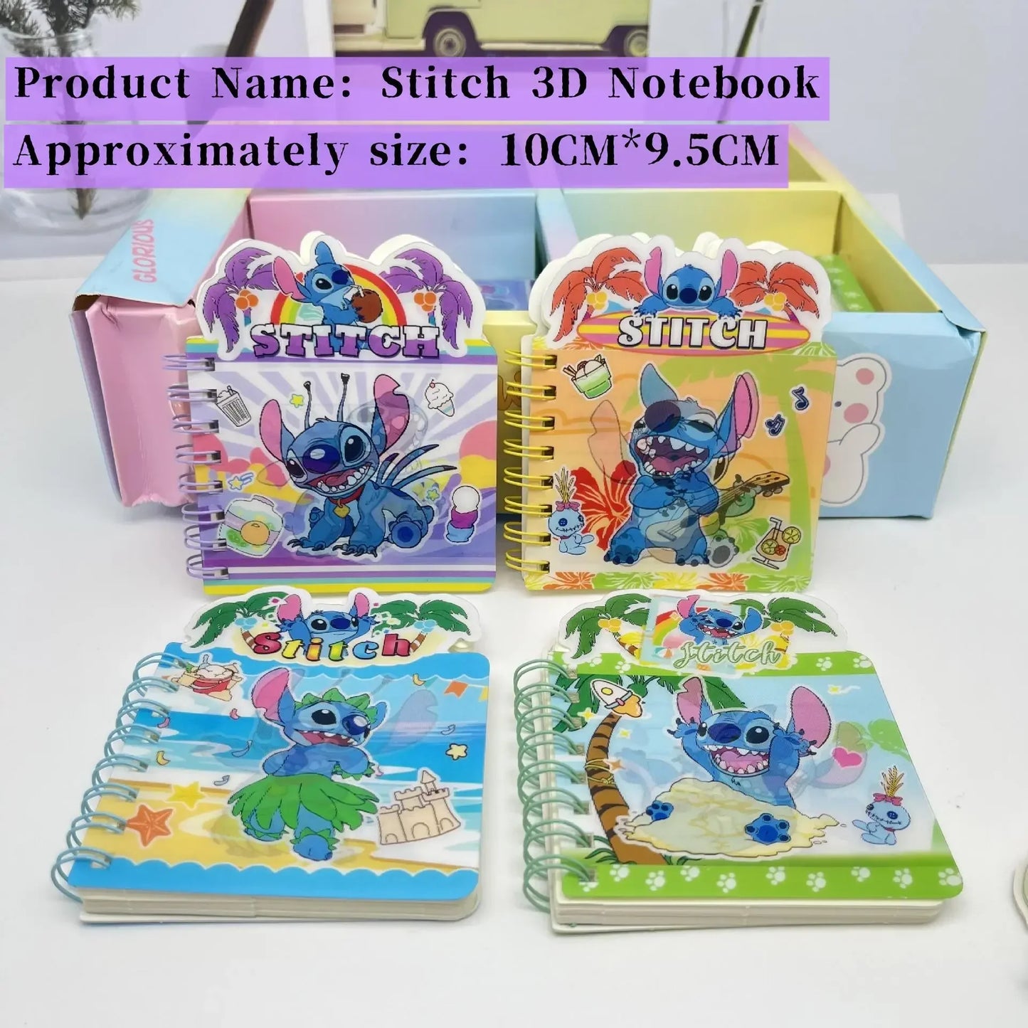 Nouveau carnet Stitch mignon dessin animé anime fournitures scolaires journal portable fournitures de bureau à la mode carnet à spirale cadeau de vacances pour enfants