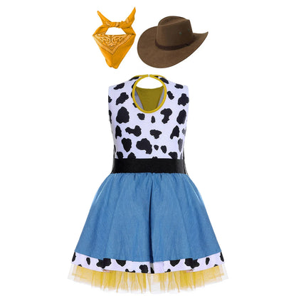 Wild West Cowgirl Cosplay Costume Set Cowboy Halloween Carnival Cosplay Dress Up Outfit Festival Dance Party Stage Performance