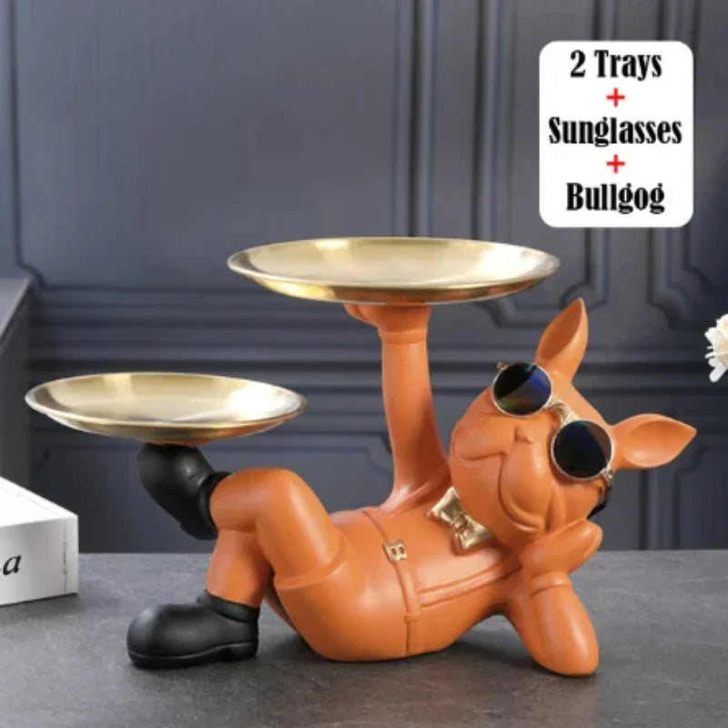 Figurines d'animaux bouledogue, Sculpture de chien Cool, décor de salon, salle d'étude, chambre à coucher, accessoires de décoration intérieure de maison