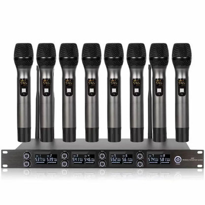 550-587mhz K-25R 8 channels outdoor uhf  karaoke singing performance sound system wireless microphone system professional