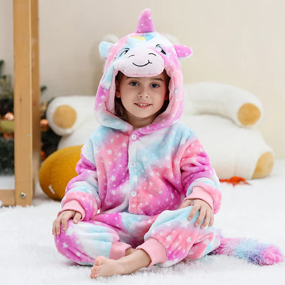 MICHLEY – Combinaison à capuche en flanelle motif Capybara pour enfant, pyjama, grenouillère, déguisement pour Halloween, pour garçon et fille