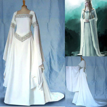 Galadriel Cosplay Costume Dress Elf Queen Outfits Halloween Carnival Suit Party Clothes For Women Role Play Ball Gown