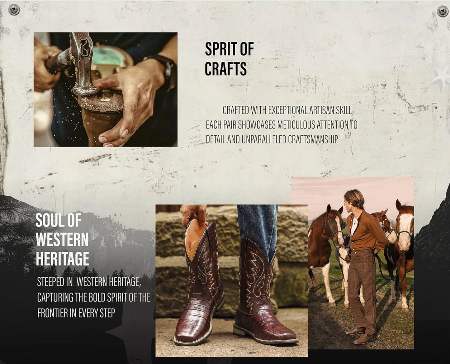 Cowboy Boots for Men - Men's Western Boots with Embroidery, Square Toe Chunky Heel, Durable and Fashionable Retro Classic Footwe