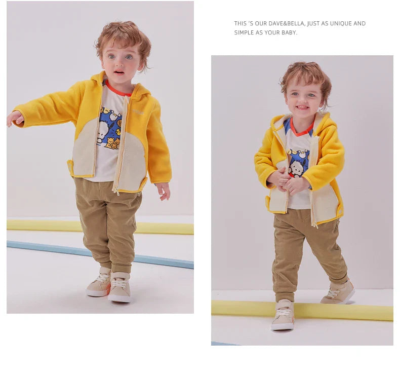 Dave Bella Cute Animal Shape Children Hoodie Cartoon Boys Girls Coat Autumn Warm Hooded Outerwear Toddler Girl Clothes DBX14462