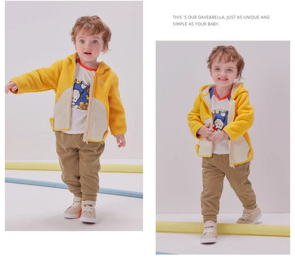 Dave Bella Cute Animal Shape Children Hoodie Cartoon Boys Girls Coat Autumn Warm Hooded Outerwear Toddler Girl Clothes DBX14462