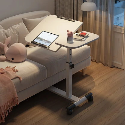 Table de lit inclinable avec roulettes, bureau de chevet réglable en hauteur, 2 ordinateurs de bureau inclinables, bureau sur pied pour ordinateur portable