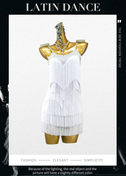Nouvelle robe de danse latine pour femmes 2026, tenue d'entraînement de danse de salon, costume de bal féminin, jupe courte sexy pour salsa, jupe adulte, tenue de sport
