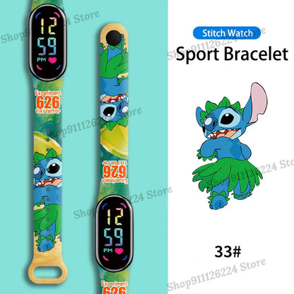 Montres Stitch pour enfants, filles, étanche, sport, écran tactile, pour femmes, horloge numérique étanche, bracelet, cadeaux exquis