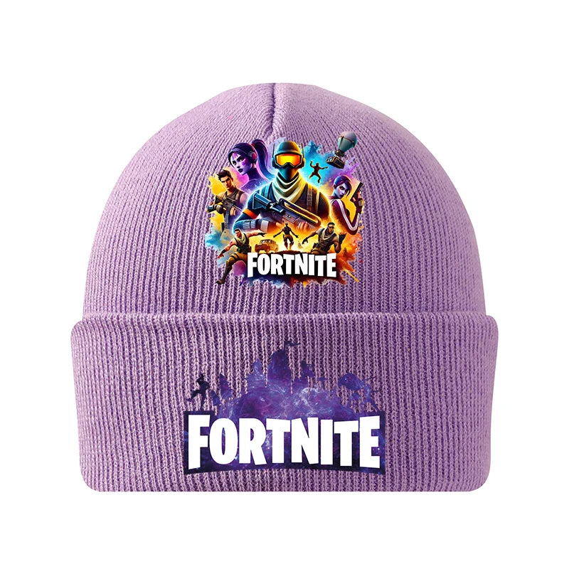 Bonnet tricoté Fortnites Chapeau de dessin animé Jeu Forteresse Nuit Casque Enfant Automne Hiver Bonnets en Laine Chapeau Anime Cadeau Anniversaire Enfant Nouveau