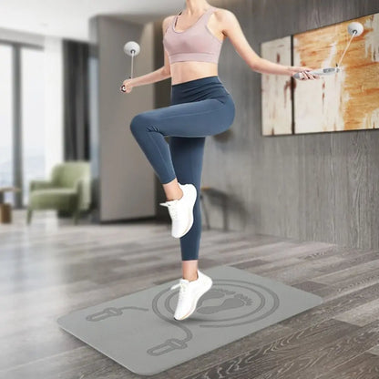 Floor Mats Anti-noise Jump Rope Mat Cushioning Non Slip Yoga Fitness Mats with Position Line Waterproof Skipping Mat Home